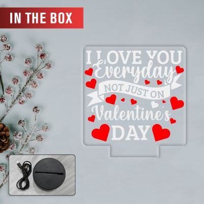 I Love You Everyday Not Just on Valentine's Day LED Night Light Warm White Light Romantic Decor Lamp Couple Gift for Valentine's Day